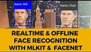 Realtime and offline Face Recognition app using Google ML Kit, FaceNet | ML Android app