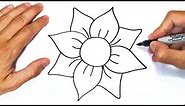 How to draw a Flower Step by Step | Easy drawings