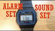 How to turn on / off Beep sound and Alarm sound on Casio F91W super quick
