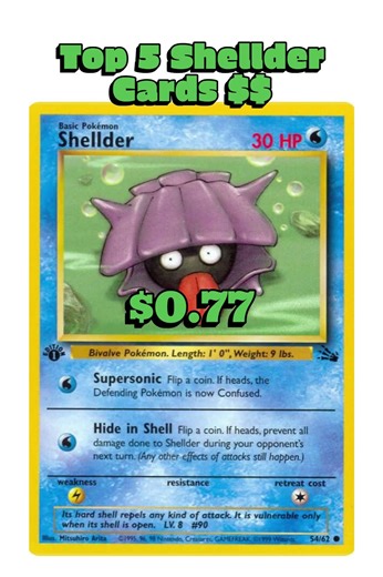 Top 5 Shellder Cards in Pokémon TCG #pokemon #pokemoncards #pokémon #tradingcards #pokemontcg #top5