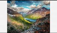 Oil Painting a Color Mountain Landscape