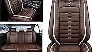 Full Seat Covers for Toyota Corolla iM 2017-2018 Nappa Leather Car Seat Covers Waterproof and Dustproof Car Seat Protectors Comfort Car Seat Covers with Airbag（Coffee）