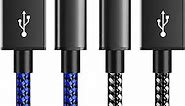 6amLifestyle PS4 Controller Cable, 10ft Extra Long Micro USB 2.0 Cable, Nylon Braided Cord, for PS4, PS4 Slim/Pro, Xbox One S/X Controller, Android Phones, 2 Pack, Black+Blue