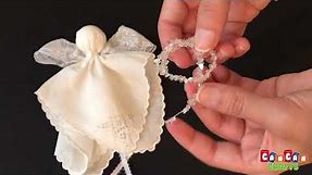 Angel Ornament Made from a Vintage Handkerchief