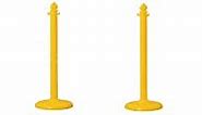 VIP Crowd Control Plastic Stanchion in Yellow 4 Pcs w/C-Hook