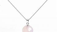 Dazzling Raw Pink Rose Quartz Crystal Pendant Necklace with 925 Sterling Silver Chain - Handmade Healing Chakra Stone Jewelry for Women(rose-quartz3)