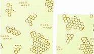Bee's Wrap Reusable Beeswax Food Wraps Made in the USA, Eco Friendly Beeswax Wraps for Food, Sustainable Food Storage Containers, Organic Cotton Food Wraps, Assorted 2 Pack (S, M), Honeycomb Pattern