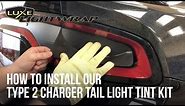 2015+ Charger Tail Light Tint Kit - Type 2 (Center Overlays) // Dark Stealth Finish