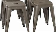 POINTANT 18 Inch Short Stools for Classroom Stools Set of 4 Dining Chairs Metal Stool School Chairs Stackable Industrial Kids Short Stools Rusty