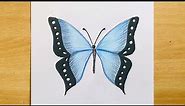 How to Draw Butterfly (Very Easy) Step by Step | Colored Pencil