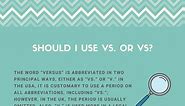 Should I Use vs. or vs? (Abbreviation for Versus)