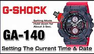 GA-140 G-SHOCK 5612 Set Time, Date, Home City, 12/24H, DST, Light Duration - easy Tutorial