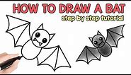 How to Draw a Bat - easy step by step drawing tutorial