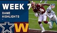 Cowboys vs. Washington Football Team Week 7 Highlights | NFL 2020