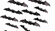 60 Pcs 3D Halloween Bats Decorations, Hollow PVC Paper Bats for Wall Decor DIY Scary Flying Bat Stickers, Upgraded Version Multi-Sized Bats Halloween Indoor Outdoor Decor Home Window Decoration Set