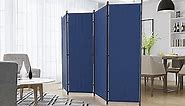 GOJOOASIS Room Dividers Folding Privacy Screens 4 Panel Partition (Blue)