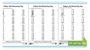Colour the Measuring Jug Differentiated Worksheets