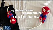 crochet spiderman keychain tutorial 🕷️ | akanksha crochets