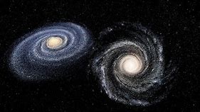 [Simulation] Andromeda galaxy colliding with the Milky Way