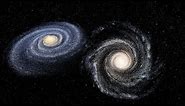 [Simulation] Andromeda galaxy colliding with the Milky Way