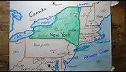 How to draw New York map easy SAAD