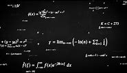 Flying Math Formula Equations Overlay Science Symbols on Blackboard 4K UHD 60fps 1 Hour Video Loop