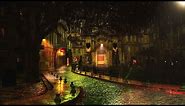 🎧 Rain on a Street at Quiet Night -10 Hours Relaxation and Sleep | Rain on Street | Rain Ambience |