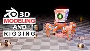 3D Robot Modeling and Rigging with Walking Animation | Blender