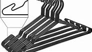 Luxurious Hanger Set Heavy Duty Metal Hangers with Unique Hook Design Durable & Sturdy Coat Hangers 4mm Thick Withstands 25lbs Weight Smooth Powder Coated Finish Compact Shirt Hangers - 20 Pack Black