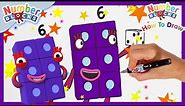 How to draw Numberblock Six | Drawing Tutorial for Kids | @Numberblocks