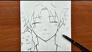 How to draw cute anime boy | Easy to draw