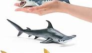 RECUR 3pcs Shark Toys 11.4" - Large Orca Whale Realistic Sharks Bath Toys Made with Rubber Like PVC, Ocean World Toys, Gifts for Kids Ages 3+