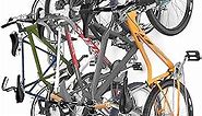 Adjustable Bike Storage Rack, 6 Bike Hooks and 6 Helmet Hooks, Heavy-Duty Steel, Black, 16 in