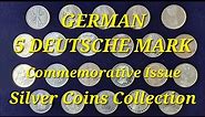 Federal Republic of Germany 5 Deutsche Mark Commemorative Issue Silver Coins Collection