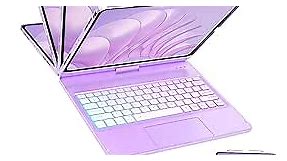 Touch iPad Pro 12.9 Case with Keyboard for iPad 12.9 inch 6th Generation 2022, Magic 360°Rotatable&Swivel Keyboard with Trackpad, iPad Pro 12.9 inch Keyboard for iPad 3rd 4th 5th 6th Gen -Light Purple