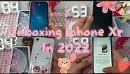 unboxing iphone XR (WHITE) with 128gb in 2022 + cases🌿🌸
