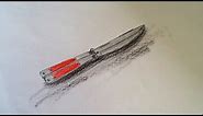 How to Draw a Balisong, Butterfly Knife ( CS GO Butterfly Knife)