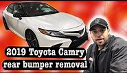 2019 Toyota Camry rear bumper removal
