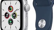 Apple Watch SE (Gen 1) [GPS 40mm] Smart Watch w/Silver Aluminium Case with Abyss Blue Sport Band. Fitness & Activity Tracker, Heart Rate Monitor, Retina Display, Water Resistant