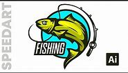 Fishing Logo Design - Adobe Illustrator Speedart