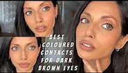 THE BEST COLOURED CONTACT LENSES FOR DARK BROWN EYES I HAVE TRIED - Just4Kira Review + Try On