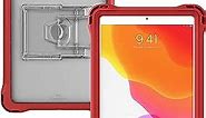 Brenthaven Edge 360 Case Fits iPad 9th | 8th | 7th Generation (10.2-inch) Protective Cover with Screen Protector and Adjustable Stand - Durable Slim Lightweight & Drop Tested Clear Back Shell - Red