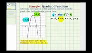 Ex: Find the Equation of a Quadratic Function from a Graph