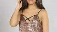 Studio - Gold Sequin Boho Flared Jumpsuit #Studio #boho #jumpsuits