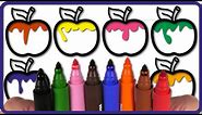 ( Fruit )🍏 Fruitful Fun: Apple and Marker Pencil Coloring | AKN Kids House 🎨