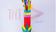 Make A Vase Using Paper #Flower_pot #PaperCrafts #Reels #VideoReels | TNT Studio