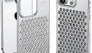 Heat Dissipation Metal Case for iPhone 15, Breathable Cooling Hollow Fully Aluminum, One Piece CNC Engraved, Military Grade, High-end, Luxury, Slim, Silver-Grey