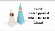 Origami Pyramid Ring Holder - Easy DIY - Paper Kawaii