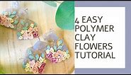 How To Make Polymer Clay 3D Flowers | Easy No Mold Beginner Floral Earrings Tutorial