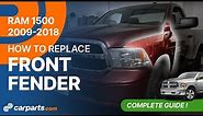 How to replace the Front Fender 2009-2018 Dodge RAM 1500 🚗